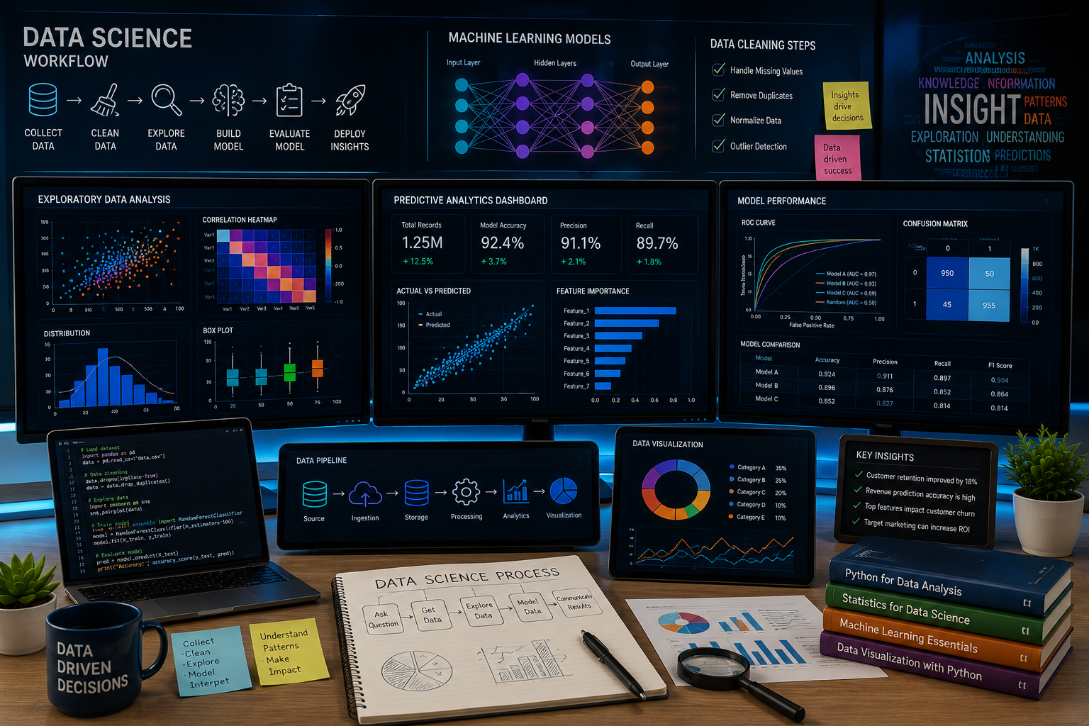 Data Scientist analyzing AI and machine learning data in 2026